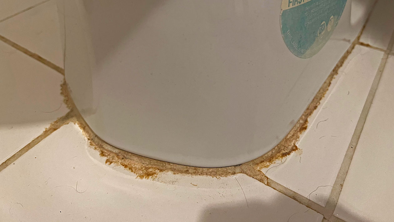 Leaking toilet base